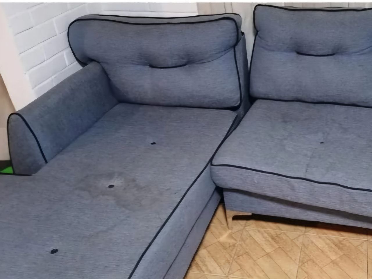 Sillón en L Gris Moderno - Antes